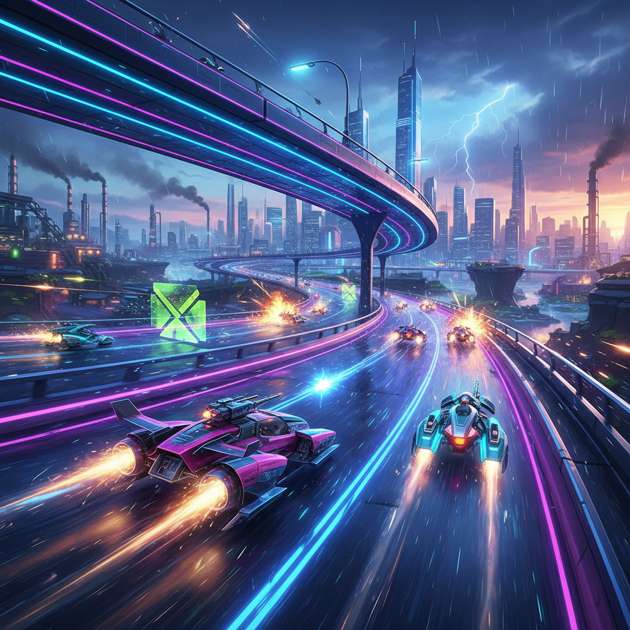 Neon Highway Rivals - Jabali AI Poster