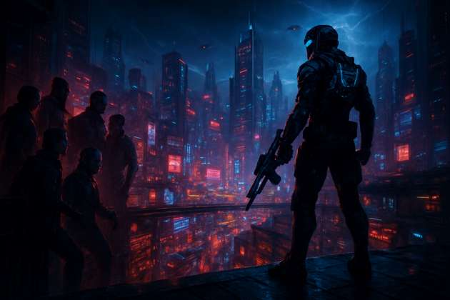 Neon Divide - Jabali AI Poster