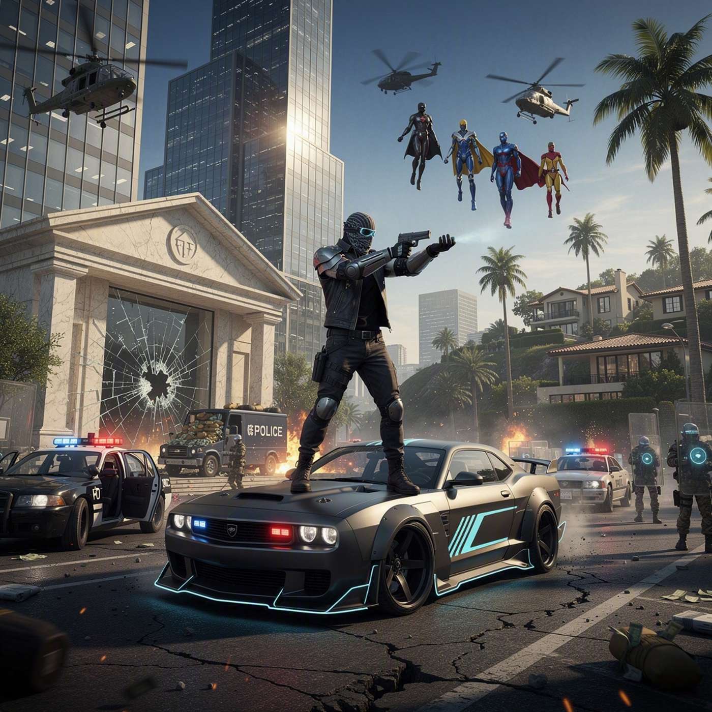 Vice City Avengers game artwork