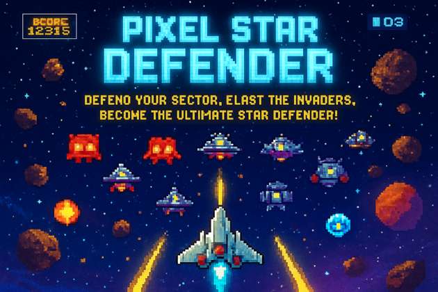 Pixel Star Defender - Jabali AI Poster