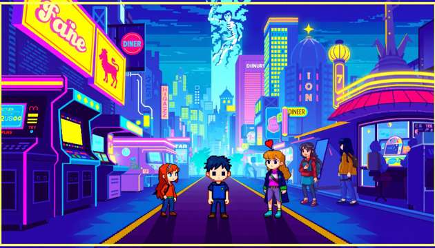 Pixel Heart: City Quest - Jabali AI Poster