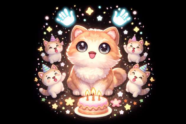 Birthday Cat Pats - Jabali AI Poster