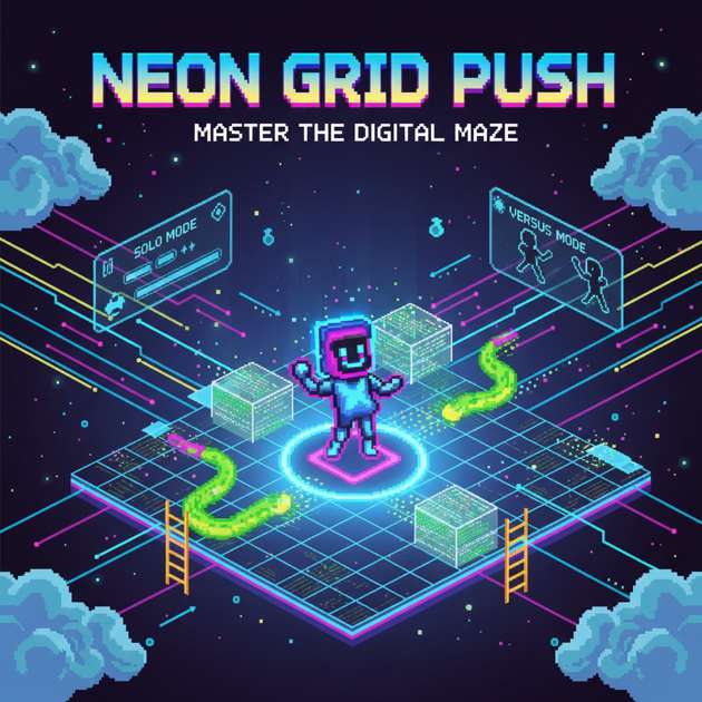 Neon Grid Push - Jabali AI Poster