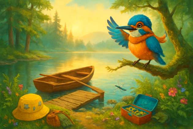 Misty Lake Angler's Quest - Jabali AI Poster