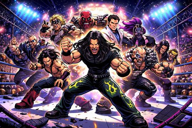Wrestler War 90s Slamdown - Jabali AI Poster