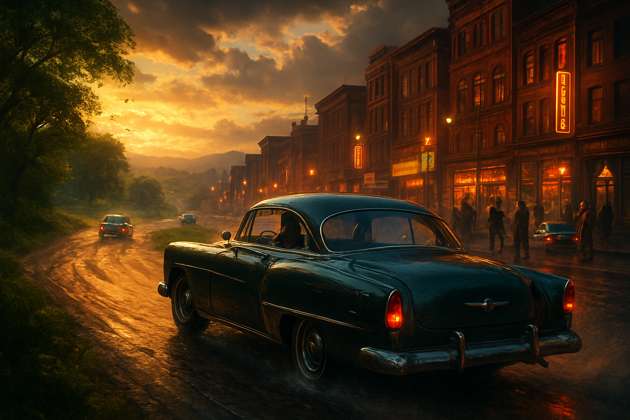 Vintage Roads Unbound - Jabali AI Poster