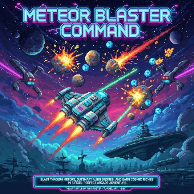 Meteor Blaster Command - Strategic Defense Arcade by Jabali AI
