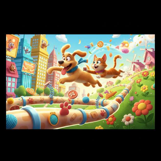 Whiskers & Wags Run Free - Jabali AI Poster