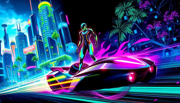 Neon Velocity Rush - Jabali AI Poster