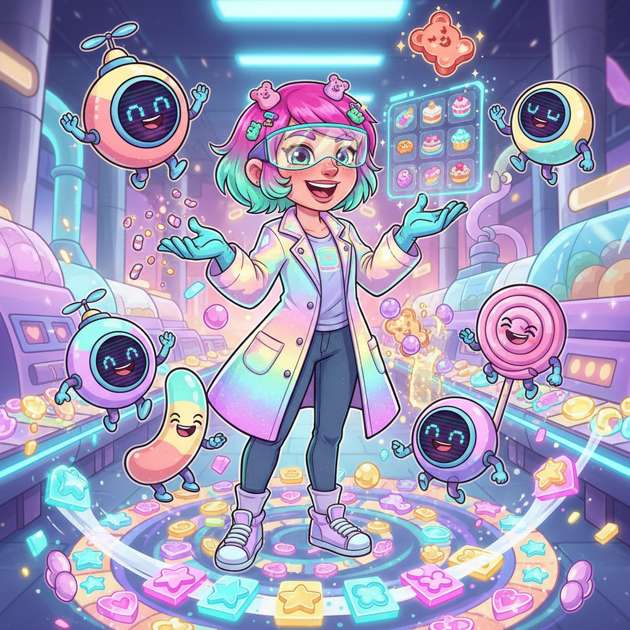 Neon Candy Circuit - Jabali AI Poster
