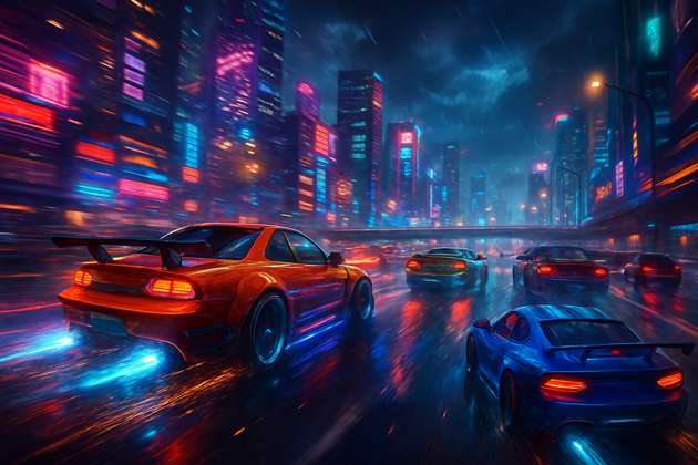 Neon Gauntlet: City Rush - Jabali AI Poster