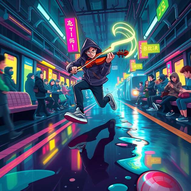 Neon Metro Sonata - Jabali AI Poster