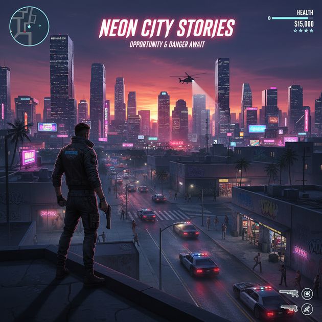 Neon City Stories - Jabali AI Poster