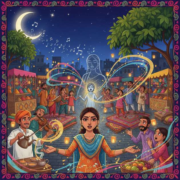 Moonlit Bazaar Choir - Jabali AI Poster