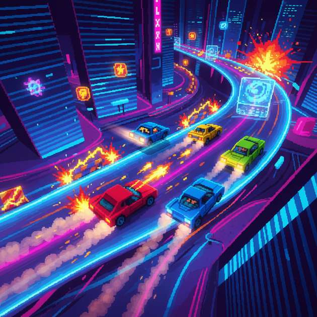 Neon Rush: Circuit Clash - Jabali AI Poster