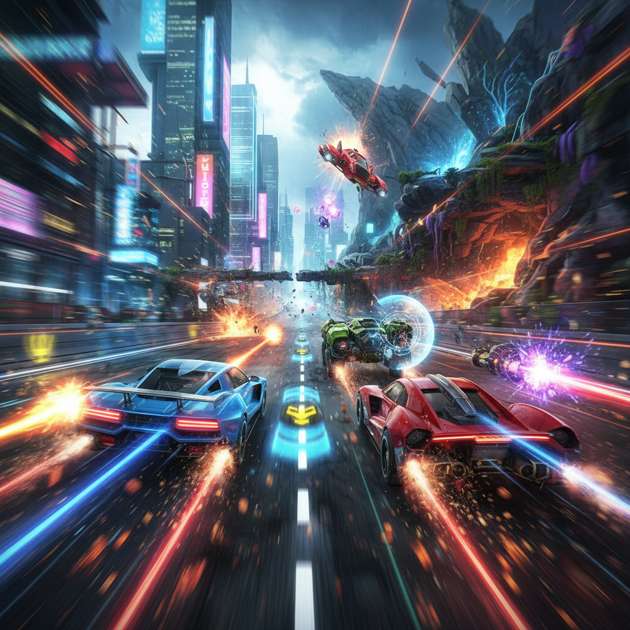 Neon Clash Racing - Jabali AI Poster