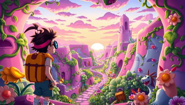 Labyrinth of Luminous Wonders - Jabali AI Poster