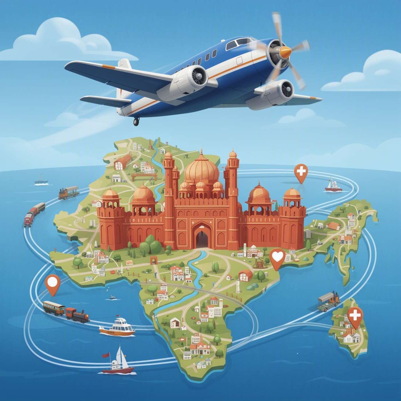 Red Fort Flight Adventure and taj Mahal game artwork
