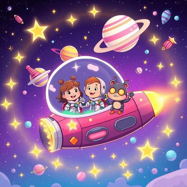 Glitterbug and the Wibbly-Wobbly Galaxies - Jabali AI Poster