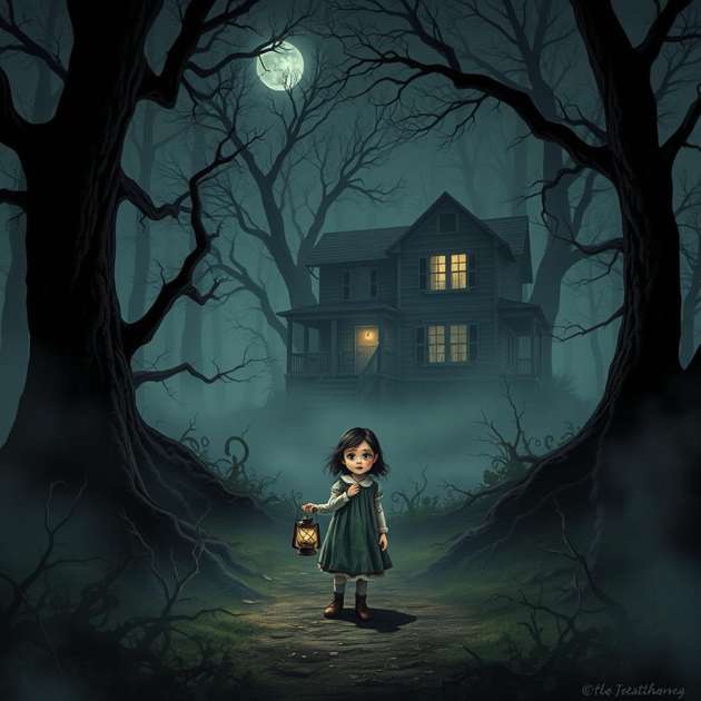 The Crooked House at Mist's Heart - Jabali AI Poster