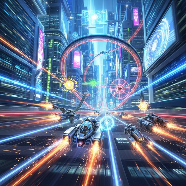 Neon Circuit Rivals - Jabali AI Poster