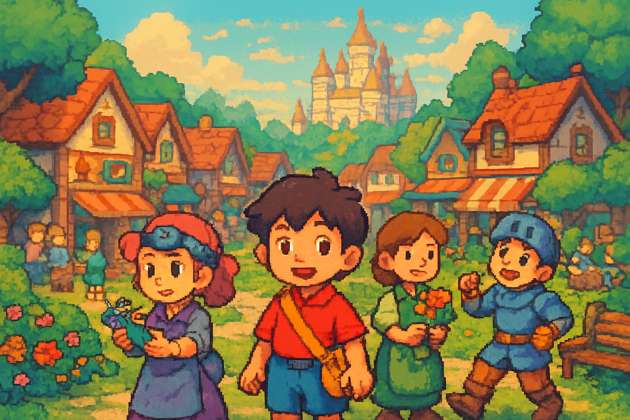 Pixel Town Tales - Jabali AI Poster