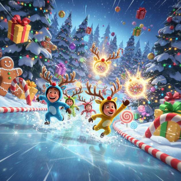 Reindeer Rumble: Holiday Sprint - Jabali AI Poster