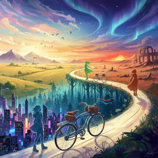 Riders Beneath Painted Skies - Jabali AI Poster