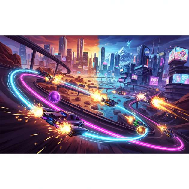 Neon Havoc: Turbo Combat - Jabali AI Poster