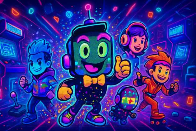 Neon Quest: Arcade Glitch - Jabali AI Poster