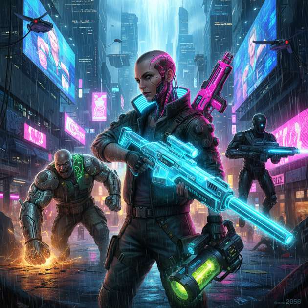 Ion Veil: Neon Rebellion - Jabali AI Poster