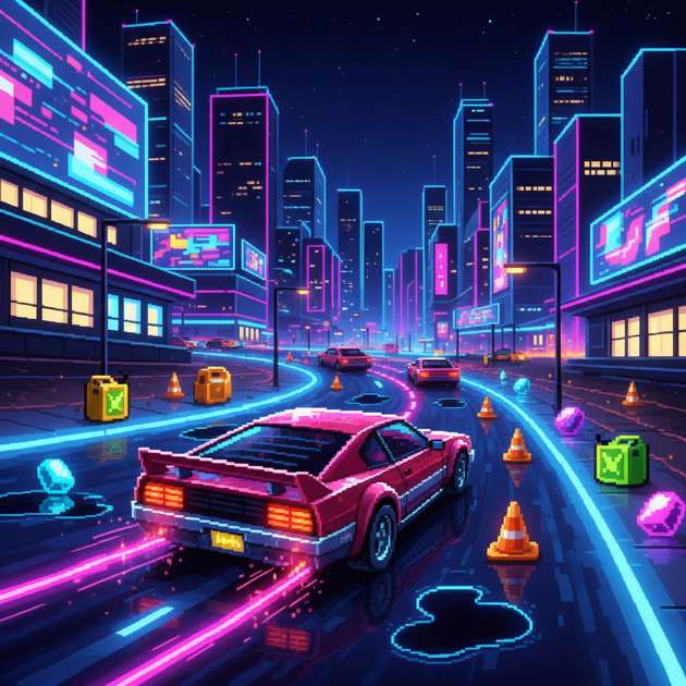 Neon Drift Rally - Jabali AI Poster