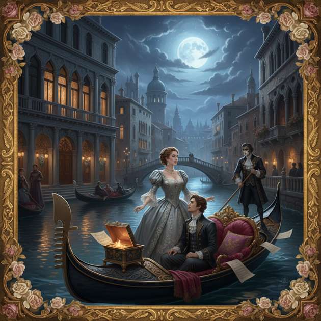 Serenata Beneath Venetian Moons - Jabali AI Poster