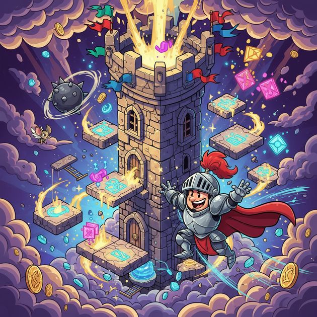 Skybound Tower Leap - Jabali AI Poster