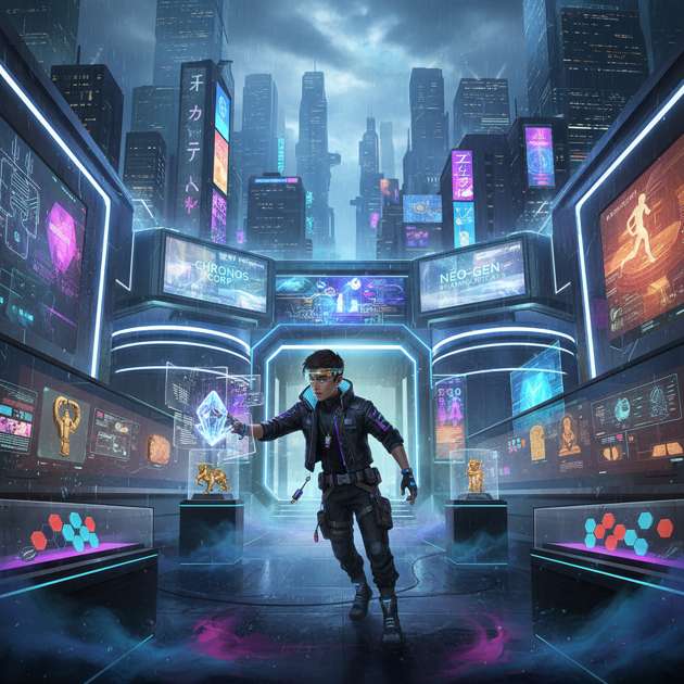 Neon Relic Run - Jabali AI Poster
