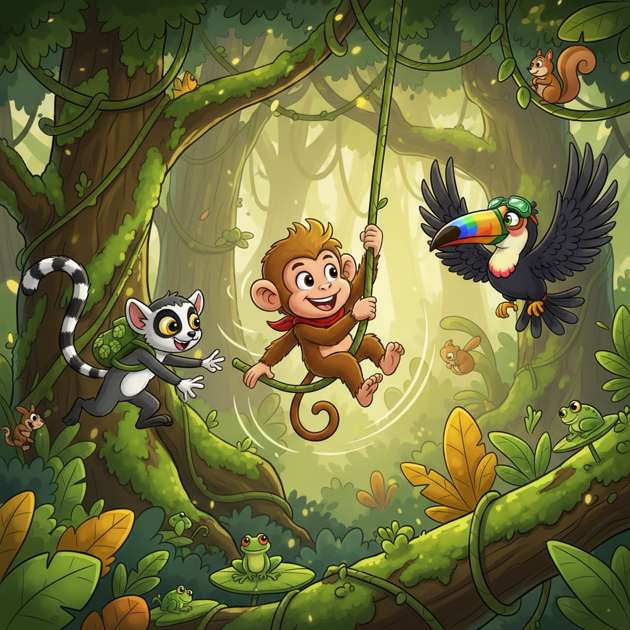 Momo's Swinging Quest - Jabali AI Poster