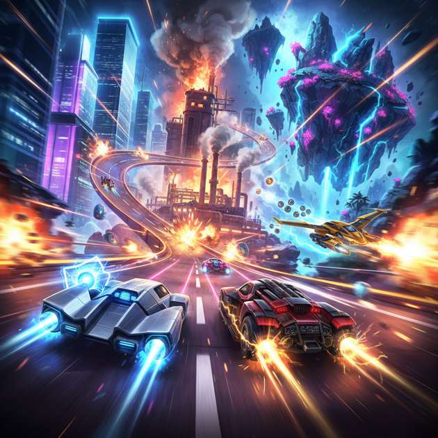 Turbo Clash: Neon Warfare - Jabali AI Poster