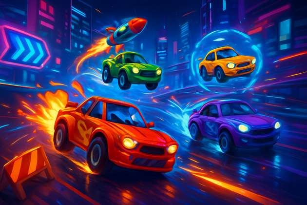 Neon Turbo Rivals - Jabali AI Poster