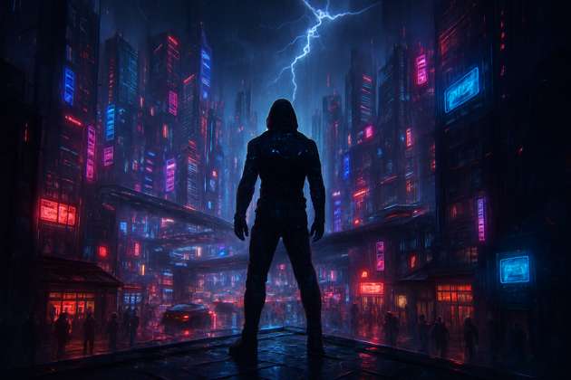 Neon Divide - Jabali AI Poster