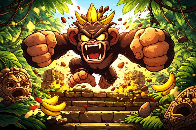 Angry Monkey Mayhem - Jabali AI Poster