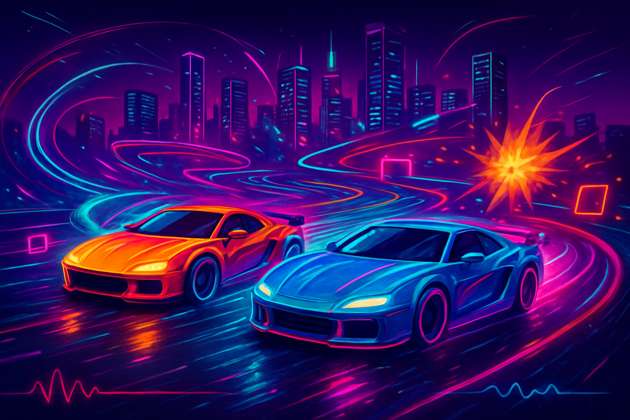 Neon Twin Rush - Jabali AI Poster