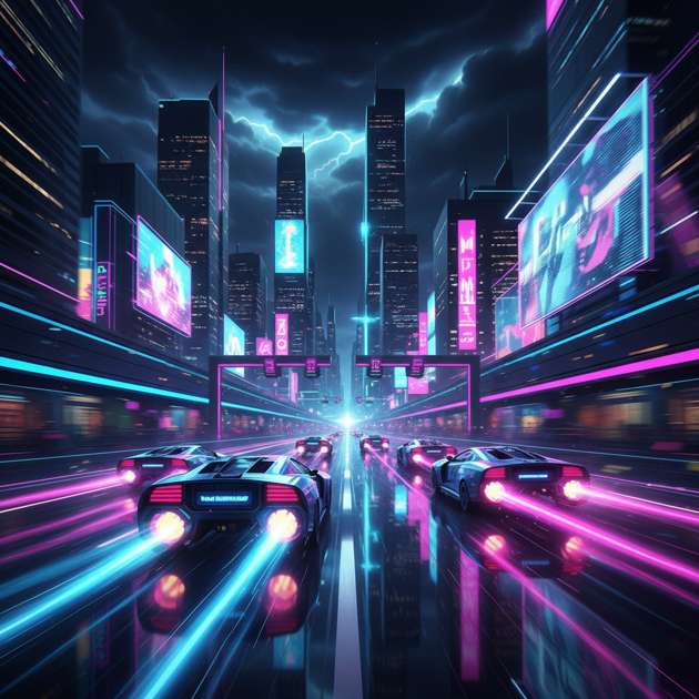 Neon Velocity: Cyber Circuit - Jabali AI Poster