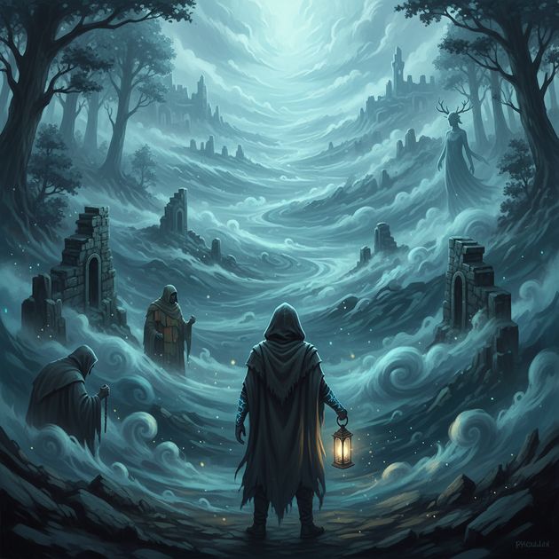 Valley of Endless Mists - Jabali AI Poster