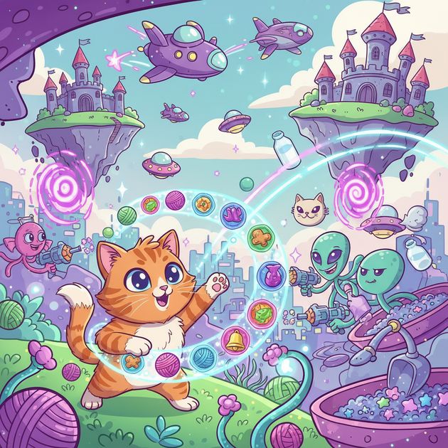 Cosmic Cat Clash - Jabali AI Poster