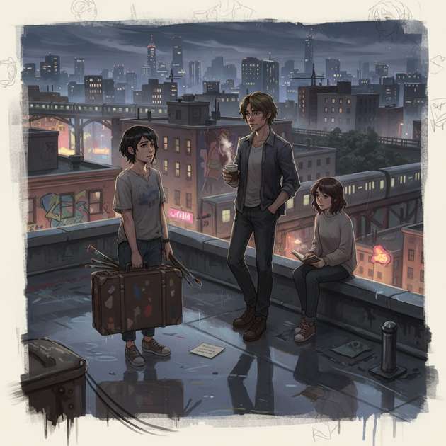 Painted Hearts and Midnight Trains - Jabali AI Poster