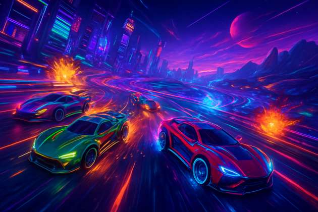 Neon Velocity: Combat Circuit - Jabali AI Poster