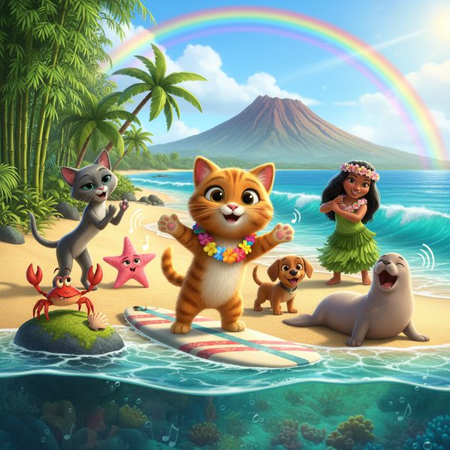 Maui Kitty Adventures: Aloha Learning - Jabali AI Poster