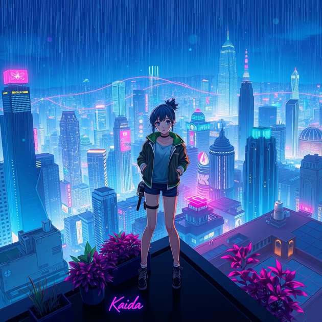 Neon Rain Society - Jabali AI Poster