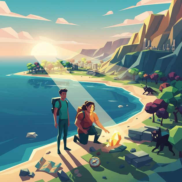 Sunbound Shores - Jabali AI Poster