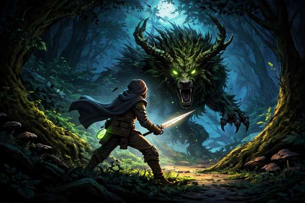 Dark Forest Monster Duel - Jabali AI Poster
